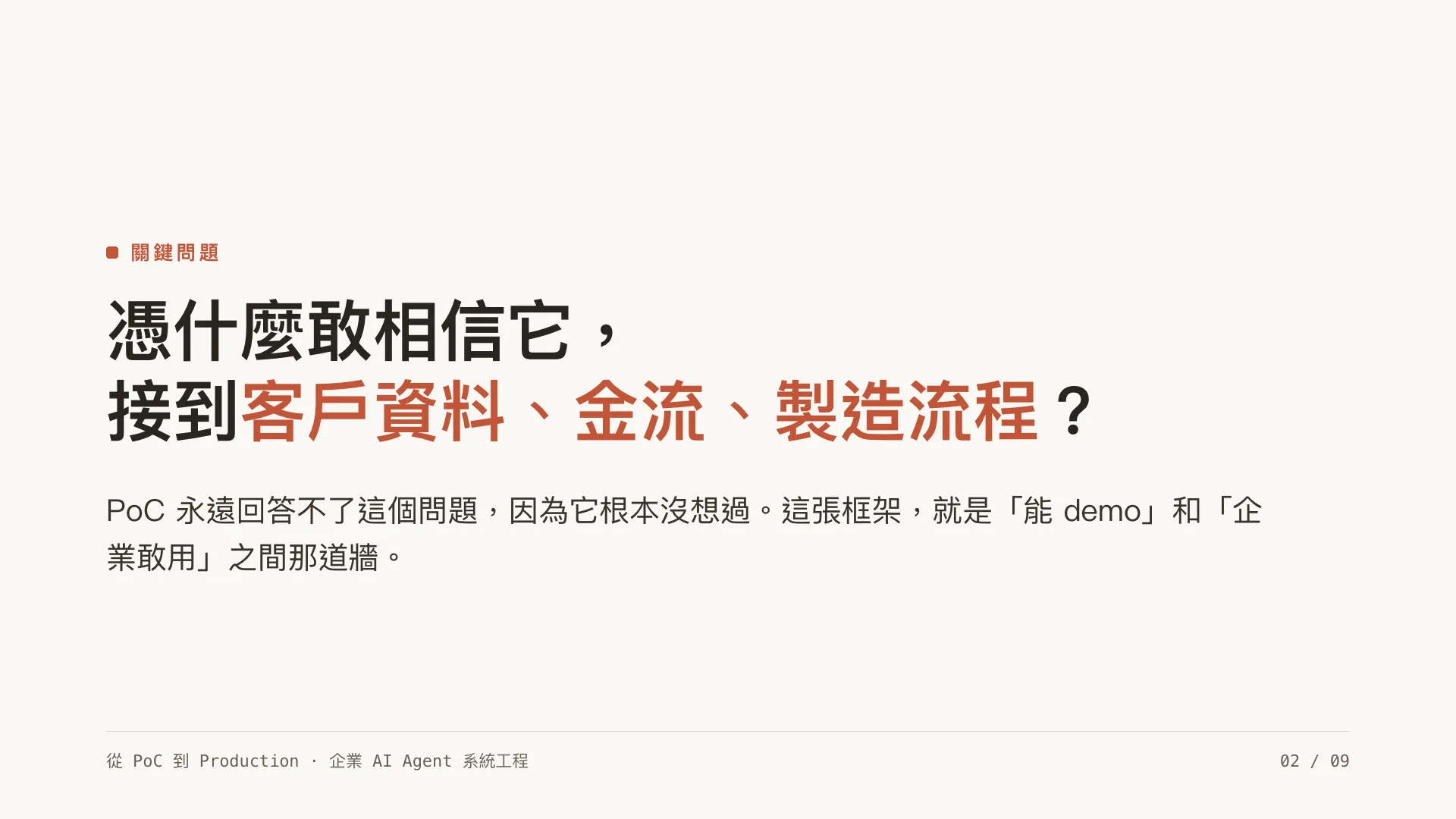 Agent 治理框架:第 2 張,共 9 張