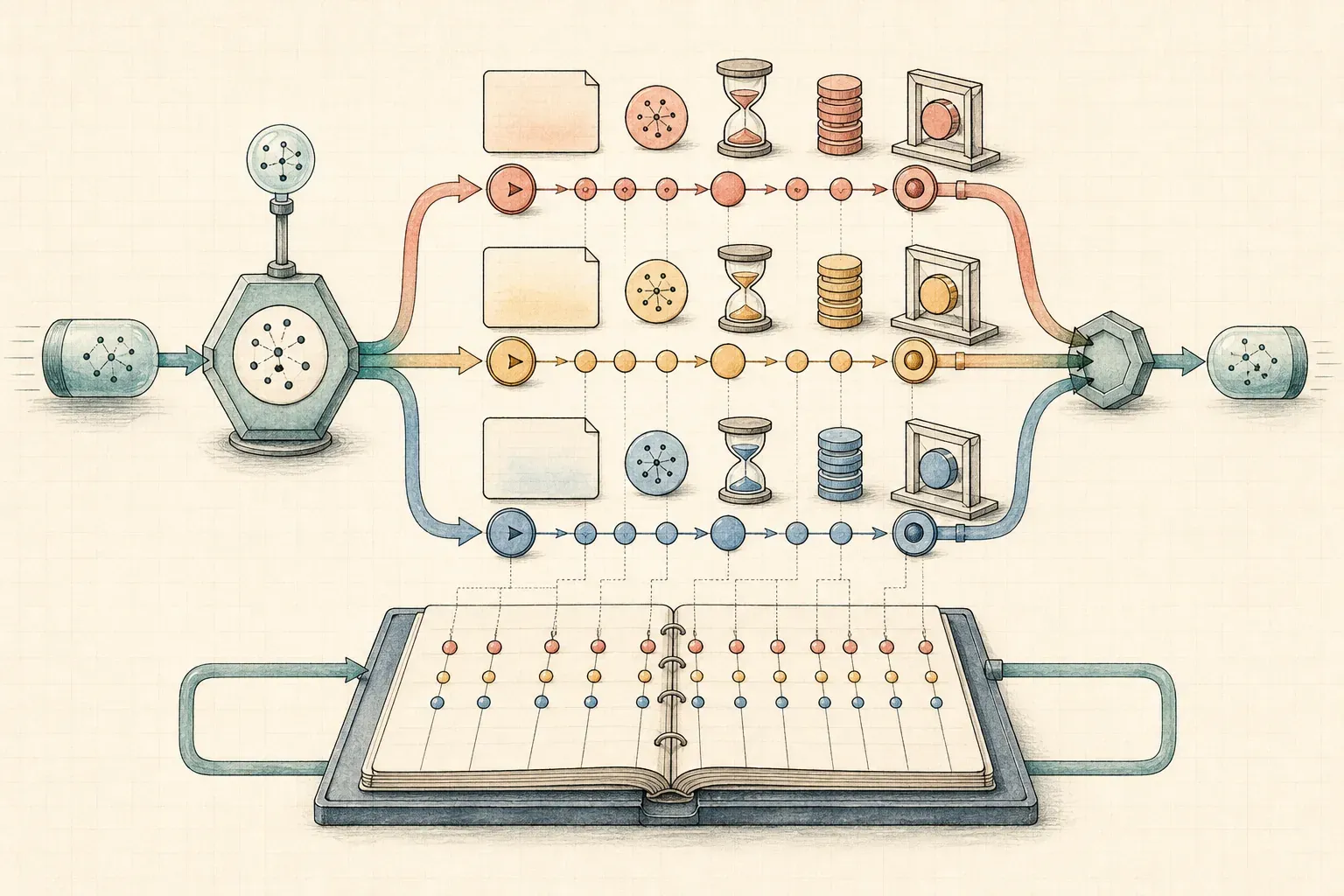 Orchestrator 與平行 Subagent 的父子 Trace、事件時間線、用量與停止狀態集中記錄